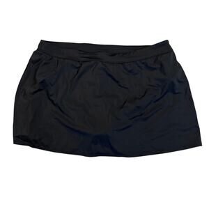 Women’s 24W Black Swim Skirt Plus Size High Waist Swim Bottom